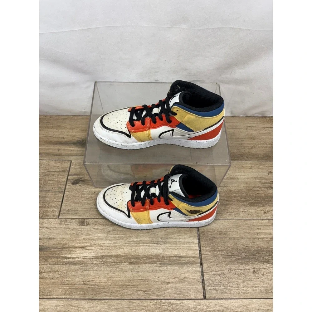 Jordan Mid Basketball Shoes Colorful Sneakers Youth 5 Woman's 6.5